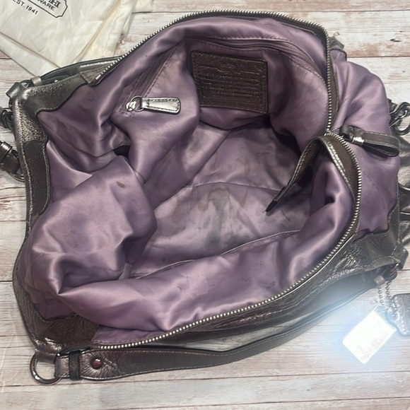 Coach Madison metallic silver leather hobo shoulder bag Tote bag - Picture 7 of 16